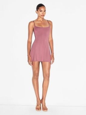 smooth layers scoop neck mini dress SKIMS | Dresses | Skims Slip fabric: silk satin with lace